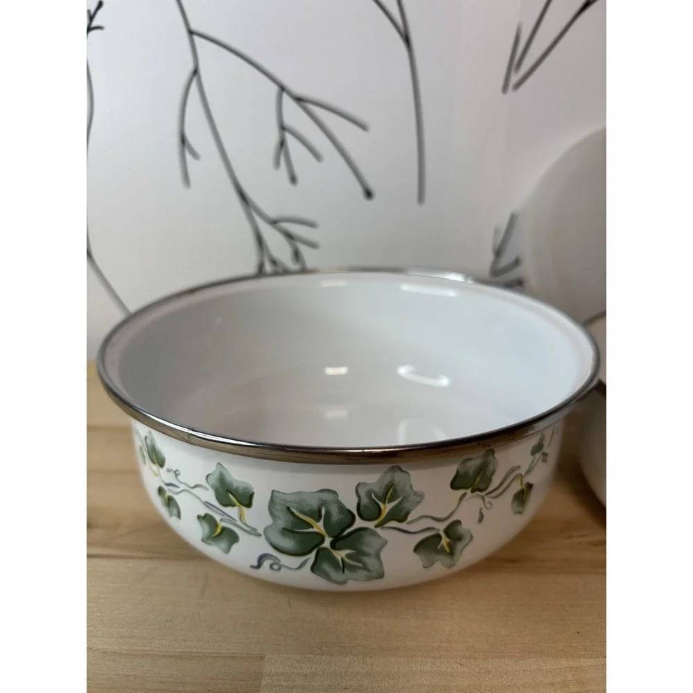 Lincoware Callaway Metals Bowl Set, White Green, 6.5